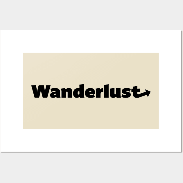 Wanderlust Simple Minimalist Arrow Design (Black) Wall Art by Graograman